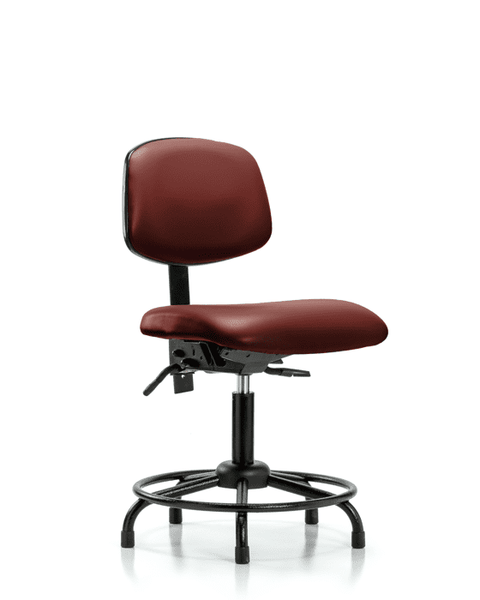 Vinyl Chair - Desk Height with Round Tube Base & Stationary Glides in Borscht Supernova Vinyl - VDHCH-RT-T0-A0-RG-8815