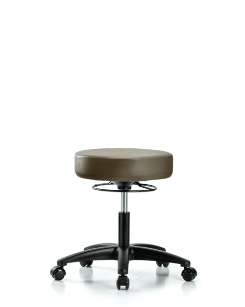 Vinyl Stool without Back - Desk Height with Casters in Marine Blue Supernova Vinyl - VDHSO-RG-RC-8809
