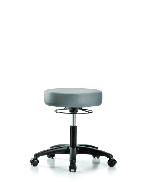 Vinyl Stool without Back - Desk Height with Casters in Storm Supernova Vinyl - VDHSO-RG-RC-8822