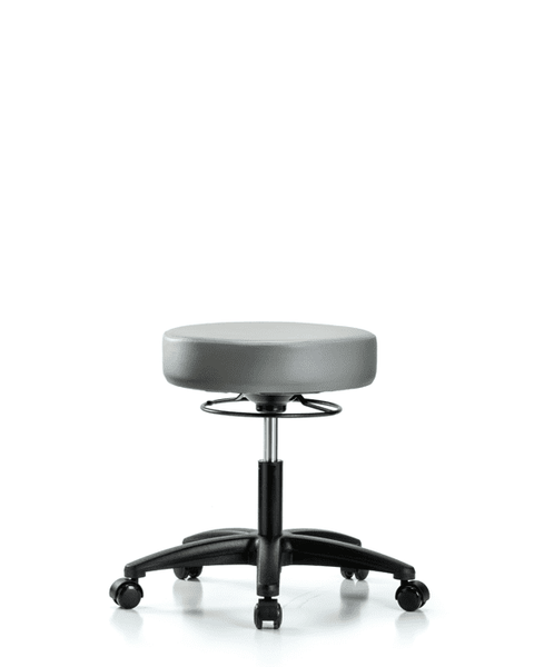 Vinyl Stool without Back - Desk Height with Casters in Sterling Supernova Vinyl - VDHSO-RG-RC-8840