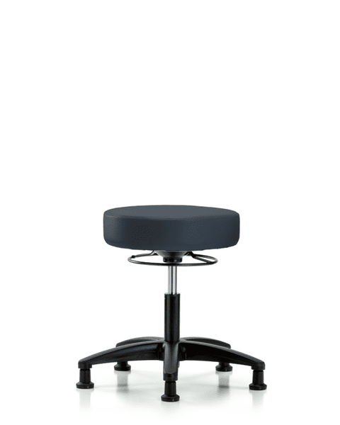 Vinyl Stool without Back - Desk Height with Stationary Glides in Imperial Blue Trailblazer Vinyl - VDHSO-RG-RG-8582