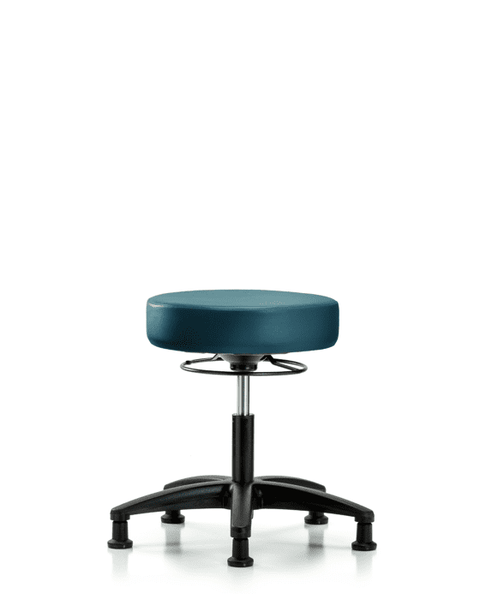 Vinyl Stool without Back - Desk Height with Stationary Glides in Marine Blue Supernova Vinyl - VDHSO-RG-RG-8801