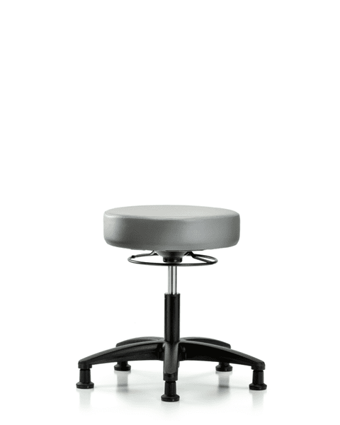 Vinyl Stool without Back - Desk Height with Stationary Glides in Sterling Supernova Vinyl - VDHSO-RG-RG-8840