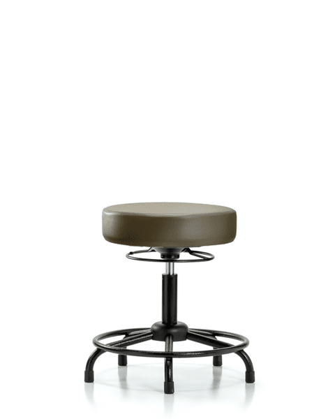 Vinyl Stool without Back - Desk Height with Round Tube Base & Stationary Glides in Marine Blue Supernova Vinyl - VDHSO-RT-RG-8809