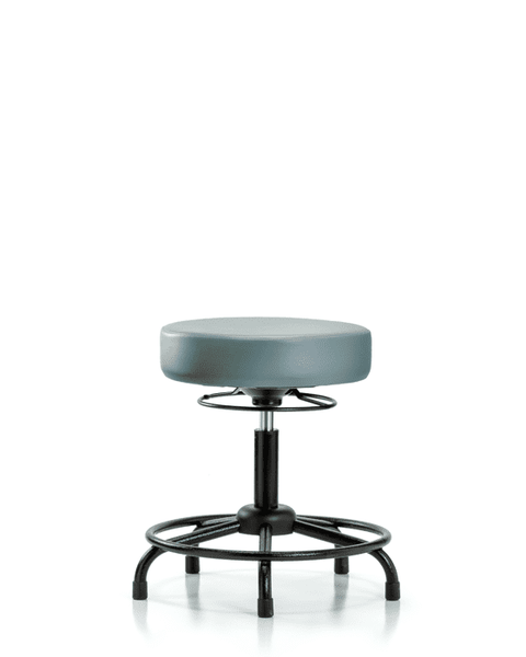Vinyl Stool without Back - Desk Height with Round Tube Base & Stationary Glides in Storm Supernova Vinyl - VDHSO-RT-RG-8822