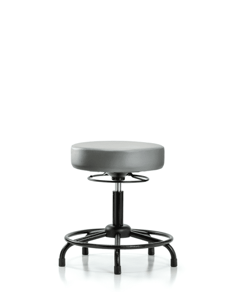 Vinyl Stool without Back - Desk Height with Round Tube Base & Stationary Glides in Sterling Supernova Vinyl - VDHSO-RT-RG-8840