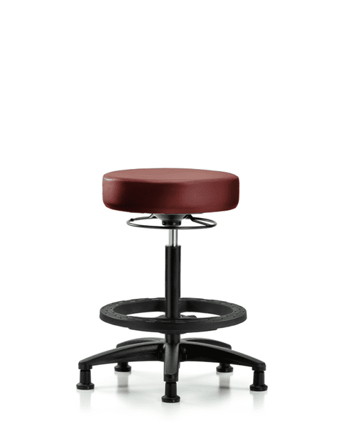 Vinyl Stool without Back - High Bench Height with Black Foot Ring & Stationary Glides in Taupe Supernova Vinyl - VHBSO-RG-BF-RG-8815