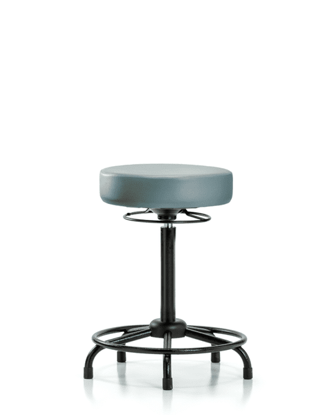 Vinyl Stool without Back - High Bench Height with Round Tube Base & Stationary Glides in Storm Supernova Vinyl - VHBSO-RT-RG-8822