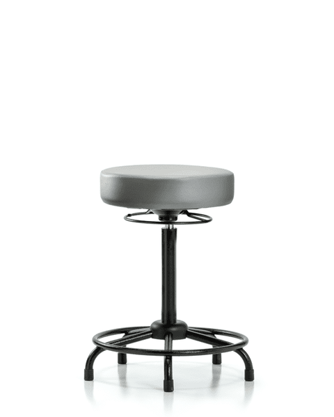 Vinyl Stool without Back - High Bench Height with Round Tube Base & Stationary Glides in Sterling Supernova Vinyl - VHBSO-RT-RG-8840