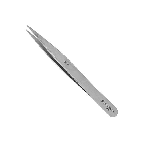 Excelta Tweezers - Straight Strong Medium Point - Carbon Steel - 00-PI