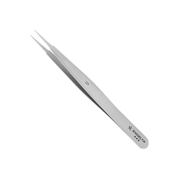 Excelta Tweezers - Straight Strong Round Point - Carbon Steel - 0A