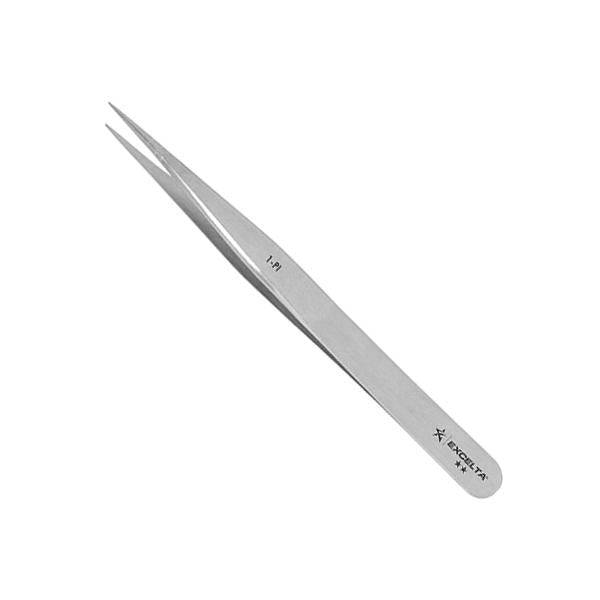 Excelta Tweezers - Straight Very Fine Point - Carbon Steel - 1-PI