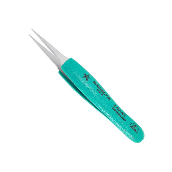 Excelta Tweezers - 2-SA-ET - Straight Tapered Fine Point - Anti-Mag. SS - Ergonomic - 2-SA-ET