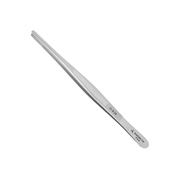 Excelta Tweezers - 21-8-SA - Straight Strong Point - Anti-Mag. SS - Serrated - 21-8-SA