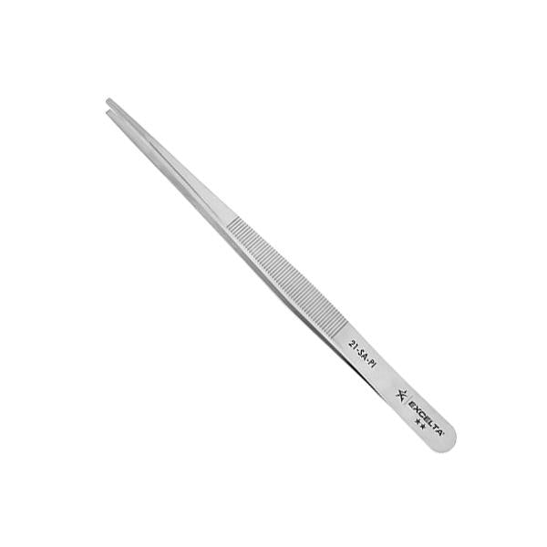 Excelta Tweezers - 21-SA-PI - Straight Strong Point - Anti-Mag. SS - Serrated - 21-SA-PI