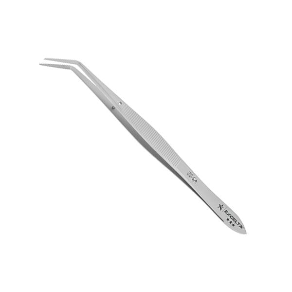 Excelta Tweezers - 22-SA - Angulated Strong Point - Anti-Mag. SS - Serrated - 22-SA