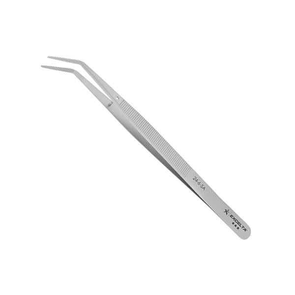 Excelta Tweezers - 24-6-SA - Angulated Strong Point - Anti-Mag. SS - Serrated - 24-6-SA