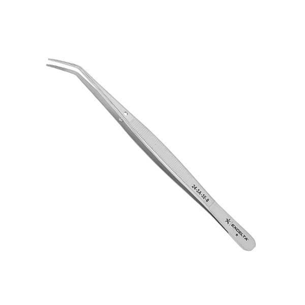 Excelta Tweezers - 24-8-SA-SE - Angulated Strong Point - Anti-Mag. SS - Serrated - 24-8-SA-SE