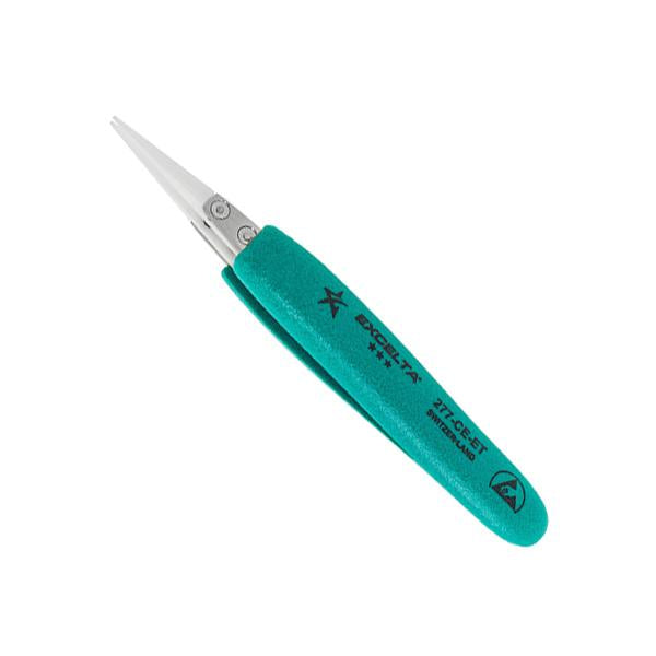 Excelta Tweezers - Straight - Ceramic Tips - Ergonomic - 277-CE-ET