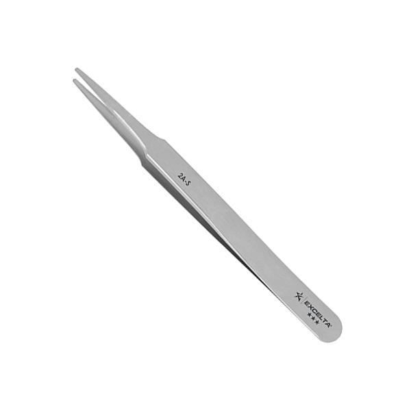 Excelta Tweezers - 2A-S - Straight Tapered Flat Point - SS - 2A-S