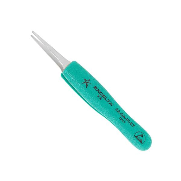 Excelta Tweezers - 2A-SA-PI-ET - Straight Tapered Flat Point - Anti-Mag. SS - Ergonomic - 2A-SA-PI-ET