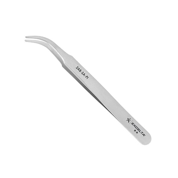 Excelta Tweezers - 2AB-SA-PI - Curved Tapered Flat Point - Anti-Mag. SS - 2AB-SA-PI