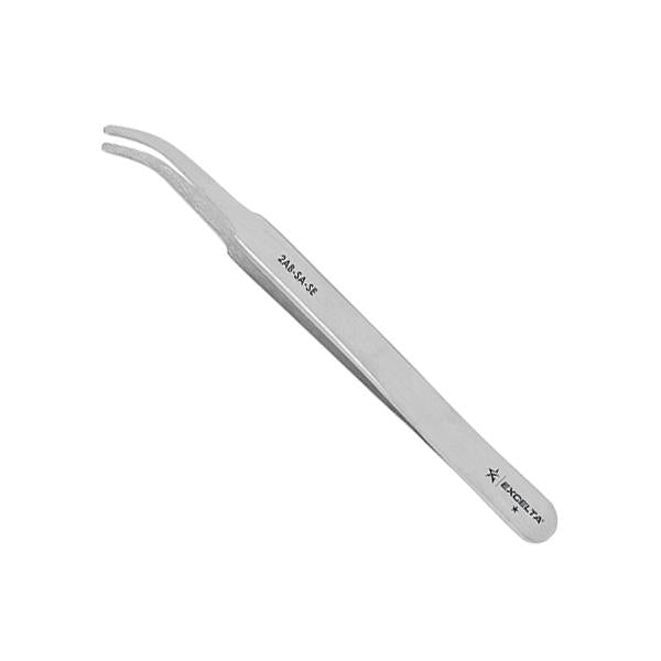 Excelta Tweezers - 2AB-SA-SE - Curved Tapered Flat Point - Anti-Mag. SS - 2AB-SA-SE