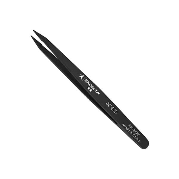 Excelta Tweezers - Straight Very Fine Point - Plastic - 3C-ESD
