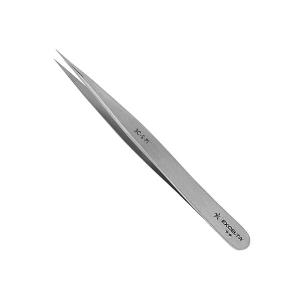 Excelta Tweezers - SS - 3C-S-PI - Straight Very Fine Point - SS - 3C-S-PI