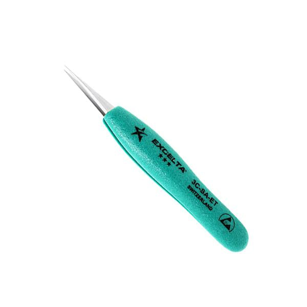 Excelta Tweezers - 3C-SA-ET - Straight Very Fine Point - Anti-Mag. SS - Ergonomic - 3C-SA-ET