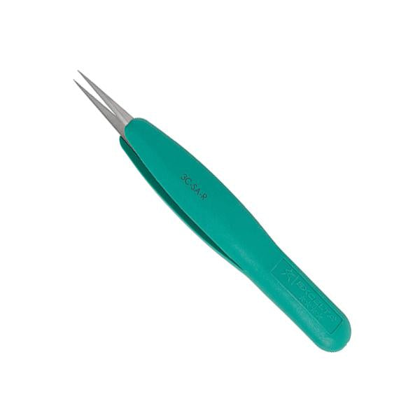 Excelta Tweezers - 3C-SA-R - Straight Very Fine Point - Anti-Mag. SS - Ergonomic - 3C-SA-R