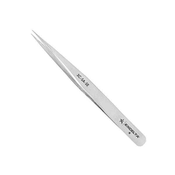 Excelta Tweezers - 3C-SA-SE - Straight Very Fine Point - Anti-Mag. SS - 3C-SA-SE