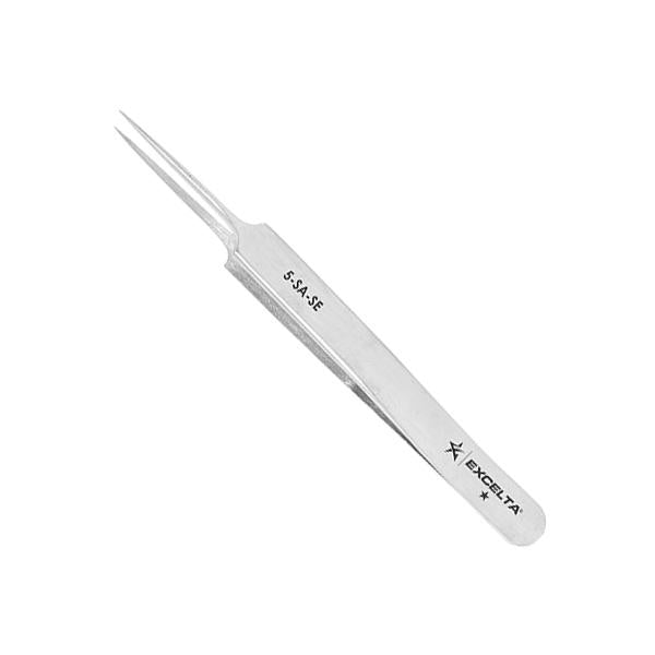 Excelta Tweezers - 5-SA-SE - Straight Tapered Ultra Fine Point - Anti-Mag. SS - 5-SA-SE