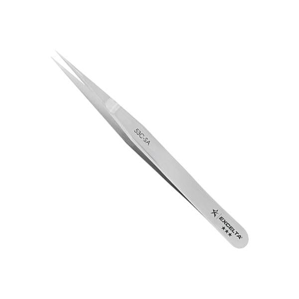 Excelta Tweezers - 53C-SA - Straight Very Fine Point - Anti-Mag. SS - Anti-Crush - 53C-SA