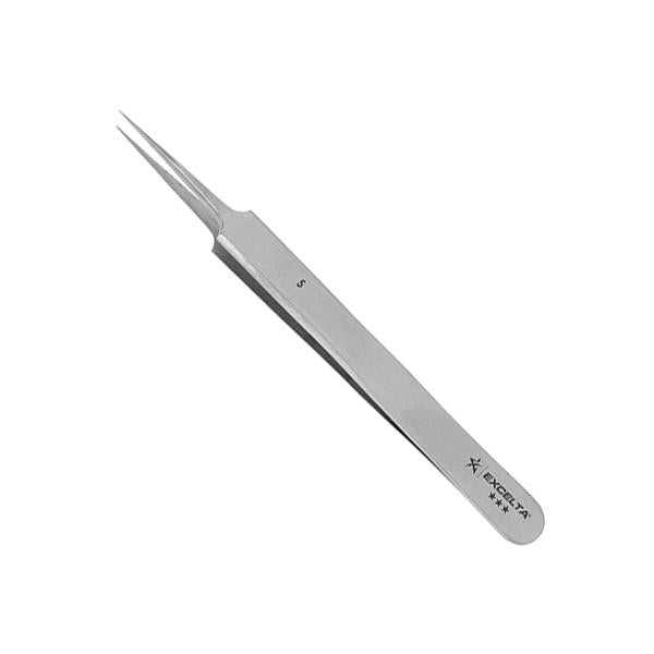 Excelta Tweezers - Straight Tapered Ultra Fine Point - Carbon Steel - 5
