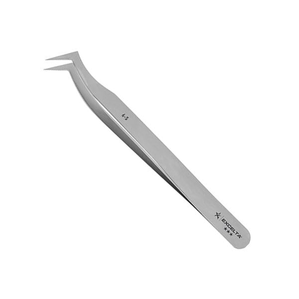 Excelta Tweezers - Angulated Flat Sharp Point - SS - 6-S