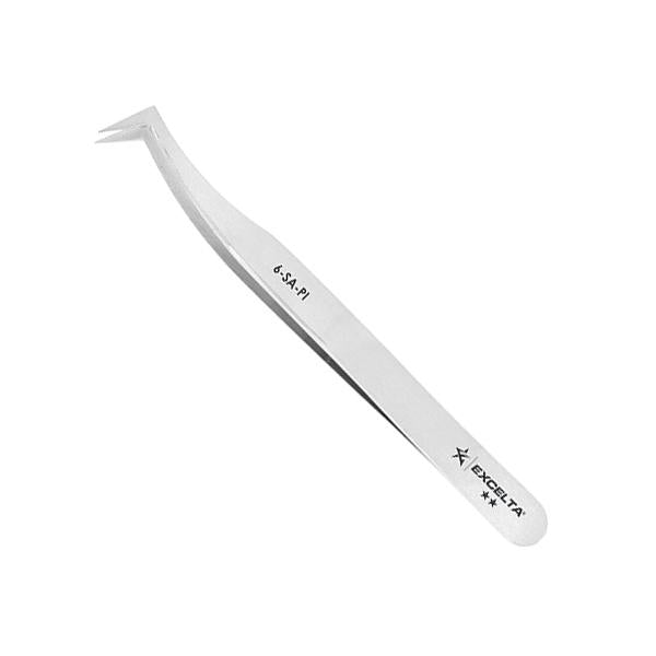 Excelta Tweezers - Angulated Flat Sharp Point - Anti-Mag. SS - 6-SA-PI