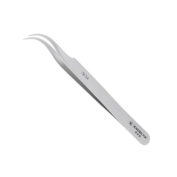 Excelta Tweezers - 7B-SA - Curved Very Fine Point - Anti-Mag. SS - Serrated - 7B-SA