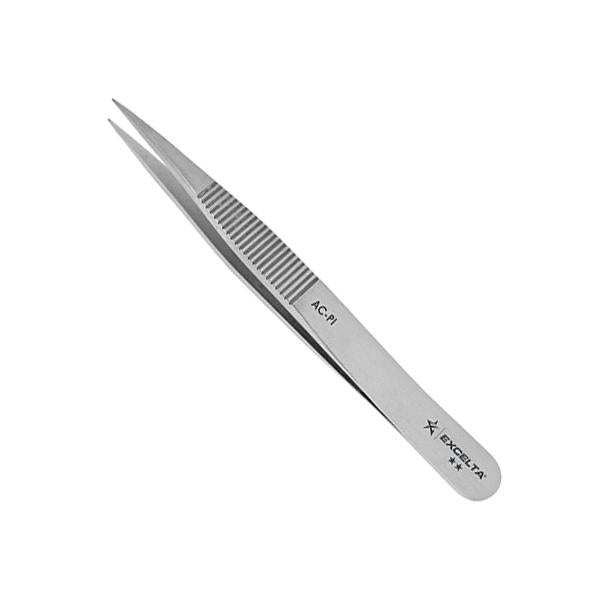 Excelta Tweezers - Straight Blunt Strong Point - Carbon Steel - AC-PI