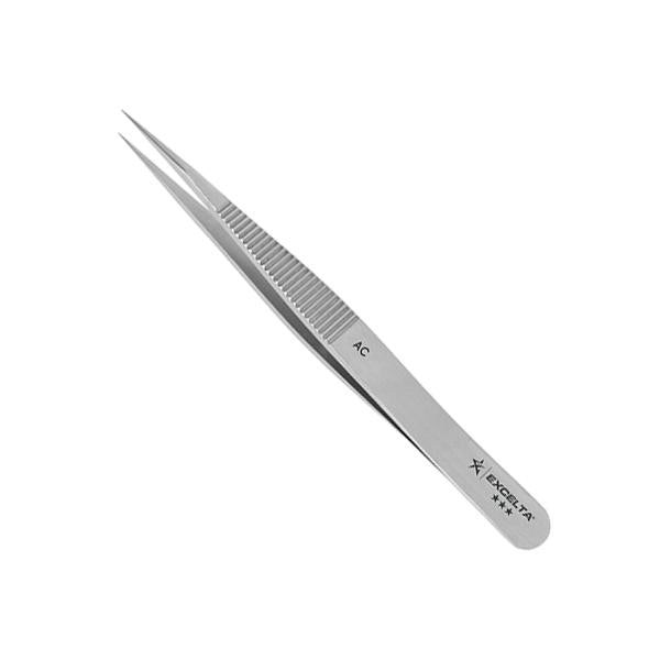 Excelta Tweezers - Straight Blunt Strong Point - Carbon Steel - AC