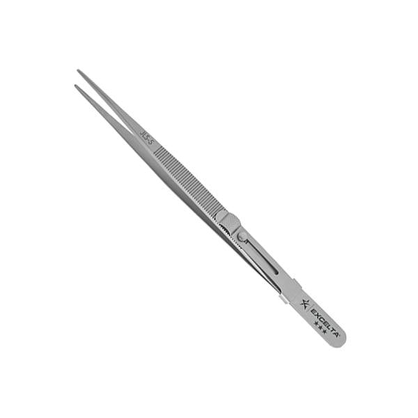Excelta Forceps - Gemologist - Straight - SS - Longitudinal Groove/Slide Lock - JLS-5