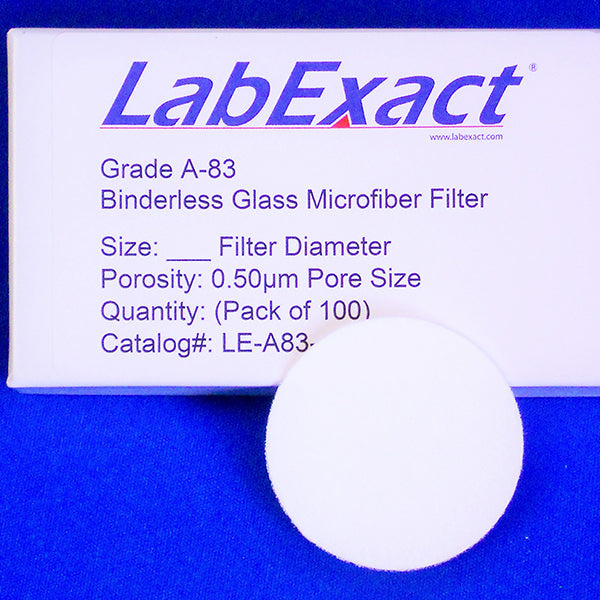 NanoGF™ Binderless Grade A-83 glass fiber filter media, 0.5micron retention, 2.5cm diameter - 100/pk - A83-2500