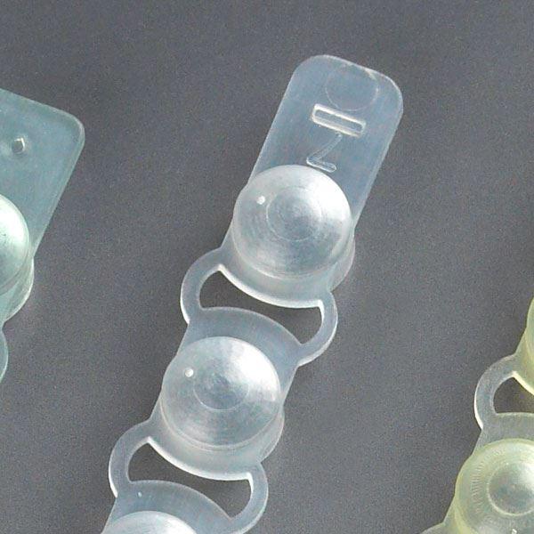 Cap Strip, PP, Natural, 8 Caps/Strip, 125 Strips/Unit (For use with # 110575, Tube Strip)-110578N