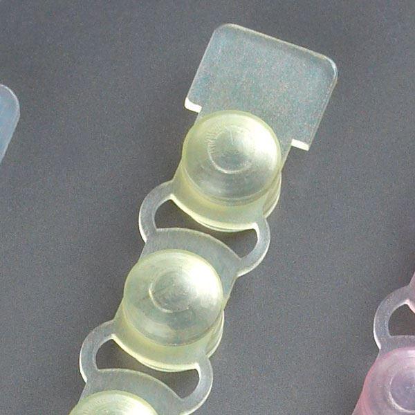 Cap Strip, PP, Yellow, 8 Caps/Strip, 125 Strips/Unit (For use with # 110575, Tube Strip)-110578Y