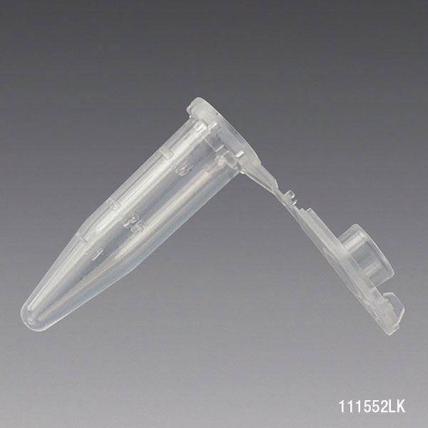 Microcentrifuge Tube, 0.5mL, PP, Attached Locking Snap Cap, Graduated, Natural, Lot Certified: Rnase, Dnase, Pyrogen, ATP and Human DNA Free-111552LK