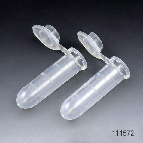 Microcentrifuge Tube, 2.0mL, PP, Attached Snap Cap, Graduated, Natural, Lot Certified: Rnase, Dnase, Pyrogen, ATP and Human DNA Free-111572