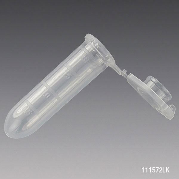 Microcentrifuge Tube, 2.0mL, PP, Attached Locking Snap Cap, Graduated, Natural, Lot Certified: Rnase, Dnase, Pyrogen, ATP and Human DNA Free-111572LK
