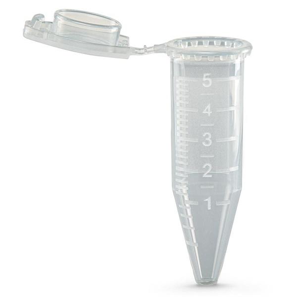 Diamond Midi Centrifuge Tube, 5.0mL, PP, Attached Snap Cap, Graduated, Natural, 50/Bag, 4 Bags/Unit-111578