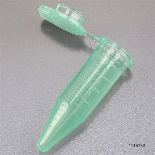 Diamond Midi Centrifuge Tube, 5.0mL, PP, Attached Snap Cap, Graduated, Green, 50/Bag, 4 Bags/Unit-111578G