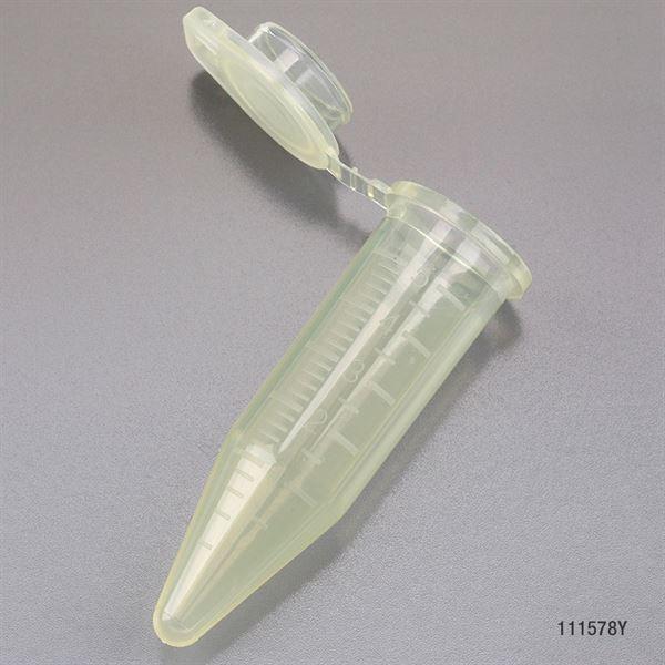 Diamond Midi Centrifuge Tube, 5.0mL, PP, Attached Snap Cap, Graduated, Yellow, 50/Bag, 4 Bags/Unit-111578Y